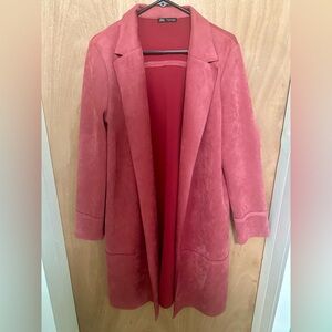 Zara LIKE NEW XL Red Suede Duster